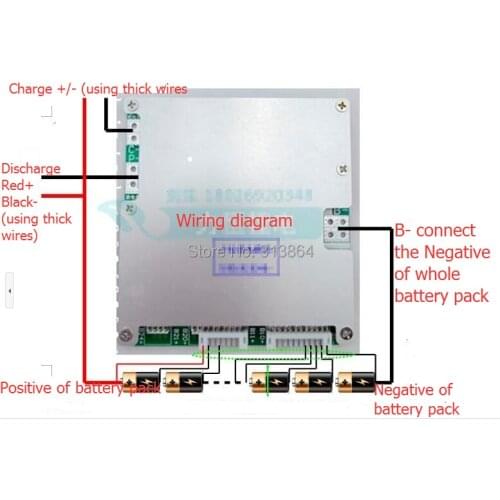 16S Li-ion/Lipo Batteries Protection Board BMS System 60V(67.2V) 50A Continuous Discharge E-bik Use