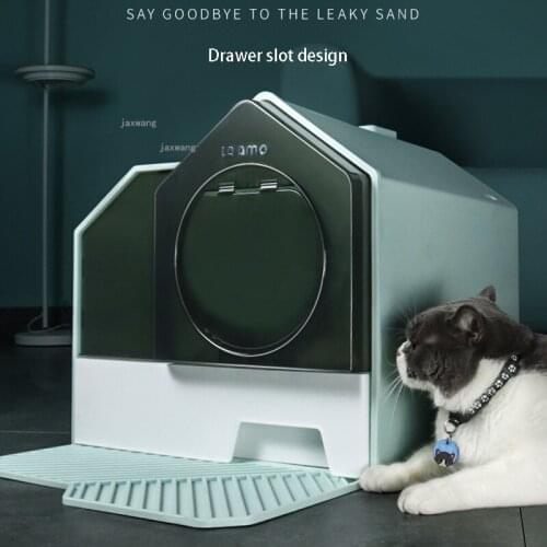 Fully Enclosed Drawer Type Cat Litter Box Odor-resistant Cats Sand Basin Anti-sand Plastic Kitten Poop Box Kitty Bedpans Supply