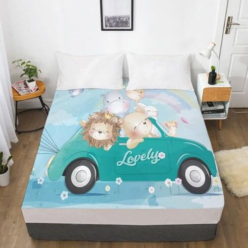 Cartoon Childrens Elastic fitted sheet bed sheet With An Elastic Band Mattress Cover Bed cover for kids baby boy girls lopely