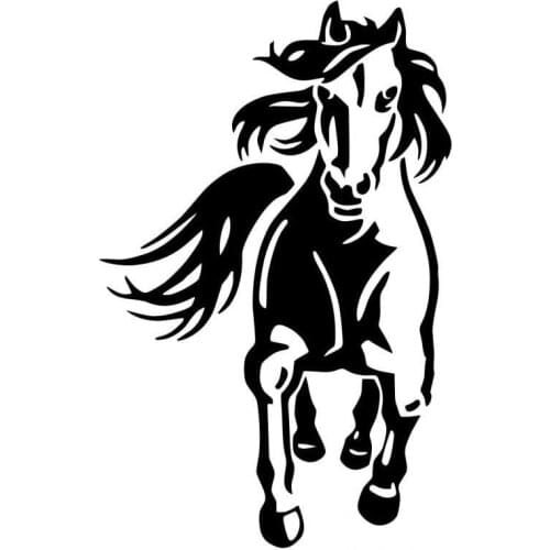 10.6*16.5CM Funny Decorative Car Styling Running Horse Vinyl Car Stickers And Decal Black/Silver S1-2034