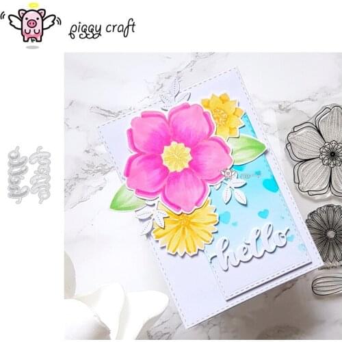 Piggy Craft metal cutting dies cut die mold Hello letter decoration Scrapbook paper craft knife mould blade punch stencils dies