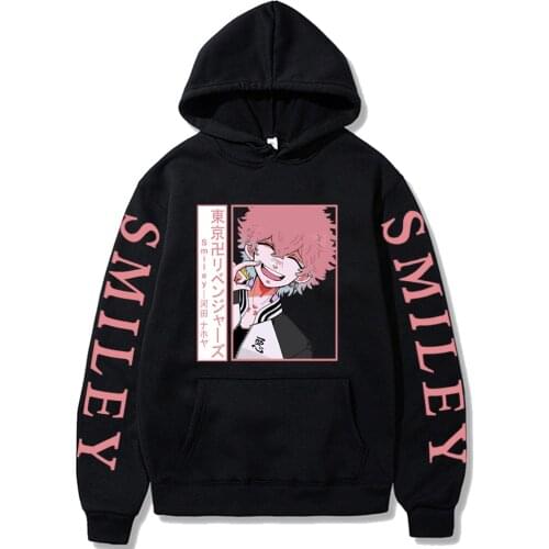 Cosplay Kawata Nahoya Smiley Print Hoodie Sweatshirt Men Women Unisex Japanese Hot Anime Tokyo Revengers Loog Sleeve Autumn