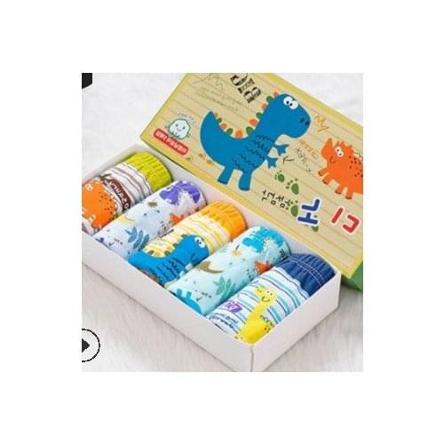 Citgeett 5Packs Kids Boys Cotton Soft Dinosaur Briefs Underwear Briefs Panties