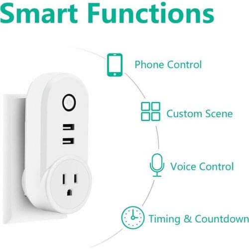 Smart Plug Socket Wifi Wireless Remote Control Socket Smart Home Power Adapter USB Socket EU Standard Plugs for IOS Androd