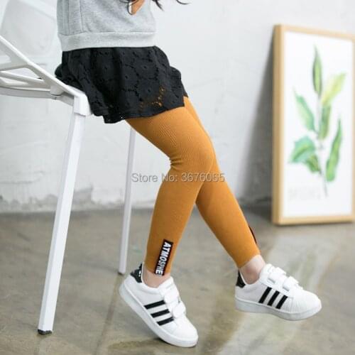 Spring/autumn baby girls leggings fashion English alphabet warmer cotton pants for kids child Ankle length children trousers