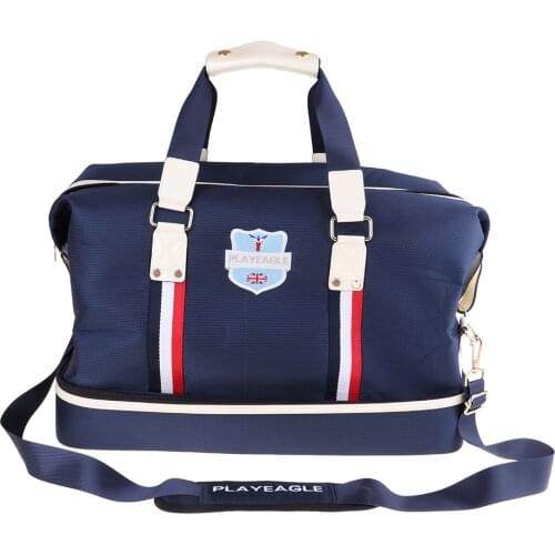 Waterproof Golf Club Boston Bag Deluxe Golf Clothing & Shoes Storage Case with Separate Shoes Area