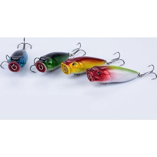 9.7g/65mm High Quality Artificial Popper Fishing Lure Hard Lure 3D Eyes Anti-Corrosion Bionic Freshwater Plastic Fishing Bait