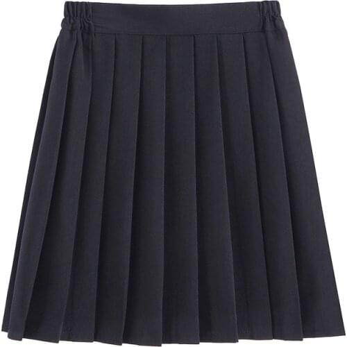 Loose Waist Pleated Skirt Fashion Uniforms Skirt Japanese College Graduation Middle School Students Women Dark Blue Tight