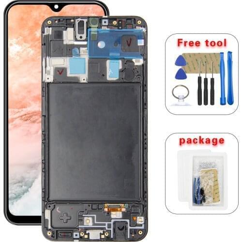 6.4" LCD For Samsung Galaxy A20 A205 SM-A205F A205FN/DS A205U LCD Display Screen Touch Digitizer Assembly +Frame