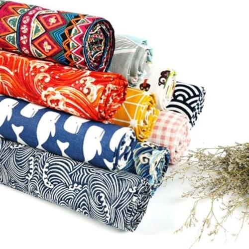 150*100cm Printed Twill Cotton Polyester Blend Fabric For DIY Tablecloth Patchwork Bedding Quilting Sewing Material