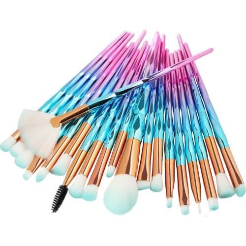 20Pcs Diamond Makeup Brushes Set Powder Foundation Blush Blending Eye shadow Lip Cosmetic Beauty Make Up Brush Pincel Maquiagem