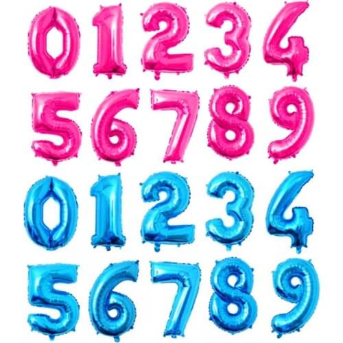 32 inch blue pink number balloon children birthday party holiday anniversary celebration decoration balloon wholesale