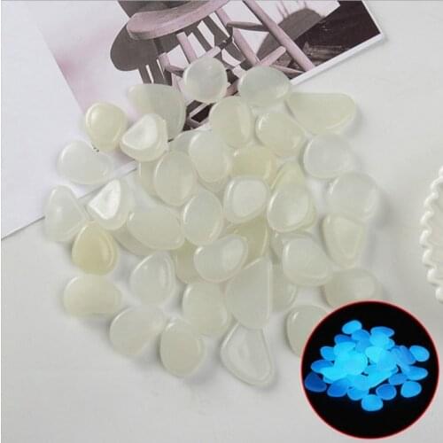 50 Pcs Glow in Dark Garden Pebbles Stones Rocks for Yard and Walkways Decor Fish Tank Aquarium Rocks DIY Decorative Luminous Sto