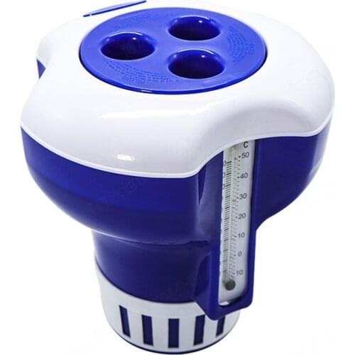 7inch Pool Floating Chemical Dispenser High Quality Durable Safe Spa Chlorine Floater With Thermometer Swimming Pool Chean Tools
