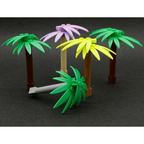 City Accessories Tree Plant support 1x1x6 Solid Pillar Trunk Leaf house city diy Bricks Building Blocks Toy compatible All Brand