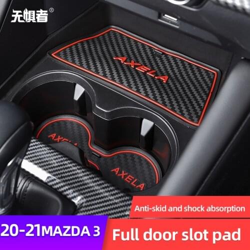 Car Styling Accessory For Mazda 3 2020 2021 Gate Slot Pad Non-slip Cup Mat Anti Slip Door Groove Mats