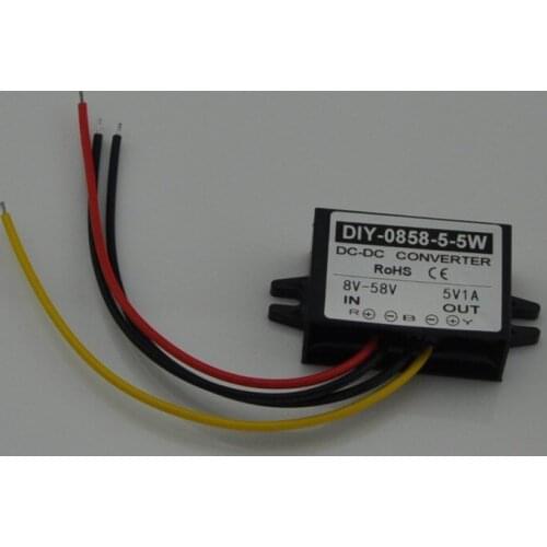 DC-DC Converter 12V24V36V48V(8V-58V) Step Down 5V 1A 5W Power Converter DC Buck Module Voltage Regulator Waterproof