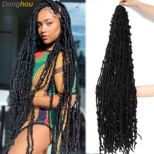 18 24 36 Inch 12 Strands Long Butterfly Locs Handmade Weaving 613 Braiding Hair Synthetic dreadlocks Hair Extensions For Women