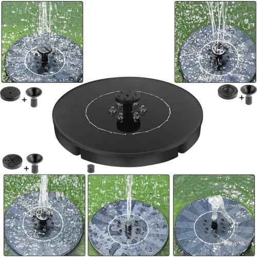 1set Solar LED Fountain Water Pump 10V 2.5W Outdoor Garden Decor Floating Auto Spray Pool Landscape Pond Lights Bird Bath Fish