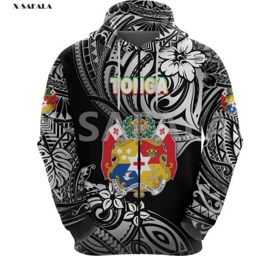 Tonga Rugby Hawaii Tattoo 3D Over Printed Hoodie Man Women A12 Harajuku Outwear Zipper Pullover Sweatshirt Casual Unisex