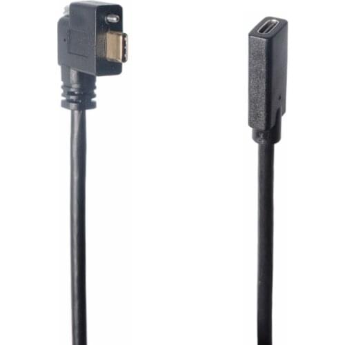 USB C Extension Cable, Vertical Angle Single Screw Locking USB 3.1 Type C Male to Type C Female for Industrial Camera