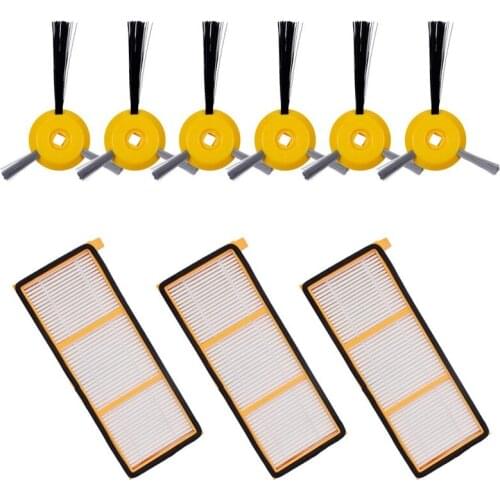 Replacement Parts Kit For Shark Ion Robot 750 720 Rv750 Rv720 Vacuum Include 6 Side Brushes, 3 Hepa Filters