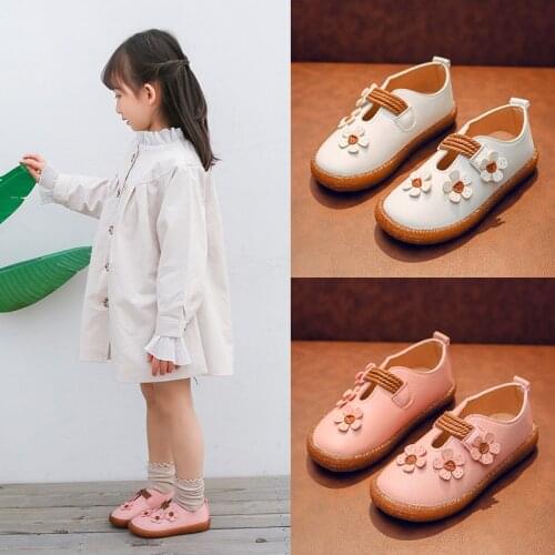 Beautiful Baby Girls Leather Shoes Girls Flower Princess Shoes Childrens soft-soled toddler shoes chaussure fille white pink