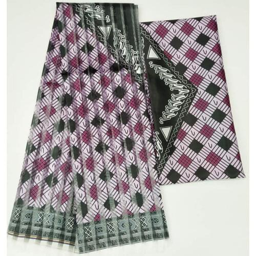 2019 Hot Selling Imitated Silk African Print Fabric Organza And Ribbon For Garment Material Fabric ! F8101
