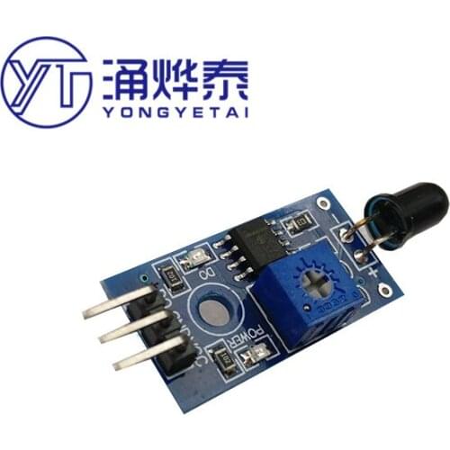 Blue plate Flame sensor module Fire source detection module Infrared receiver module (3-wire system) free shipping New Hot sale