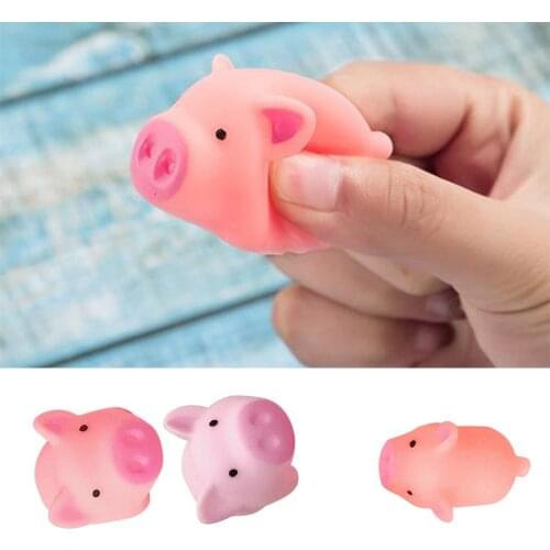 Cartoon Soft Cute Pink Pig Tricking Children Toys Venting Pig Squeezing Music Pinch Called Decompression Vent Toy