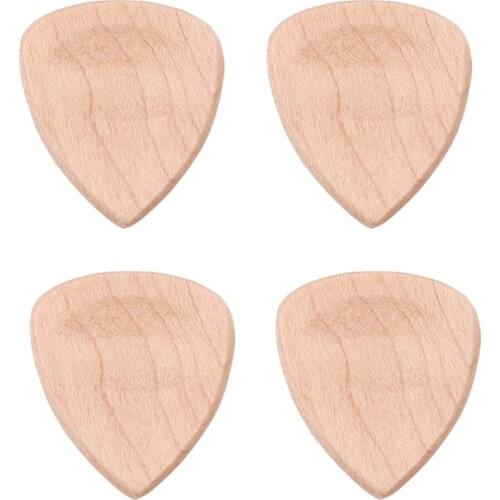 Pack of 4 Maple Finger Picks Plectrums Pendant for Guitars Bass Ukulele Banjo Mandolin Accessory