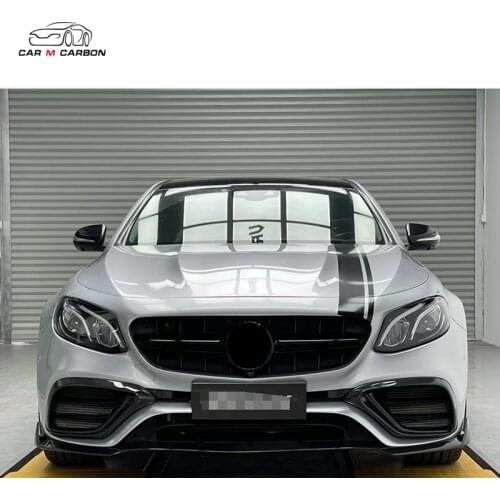 New product carbon fiber front bumper spoiler front lip and front light cover for E class W213 E63 2017-19 y~ bodykit