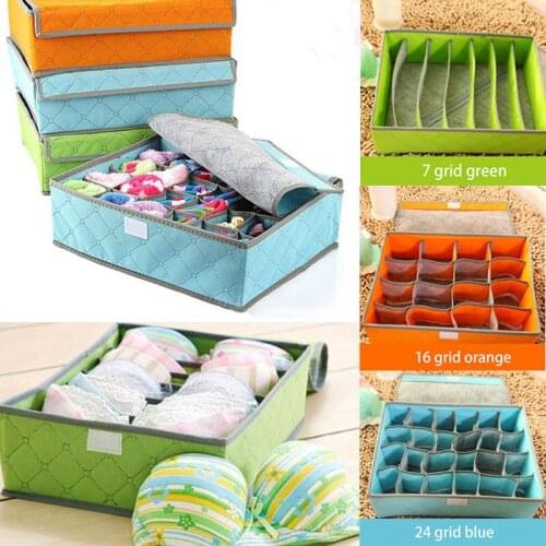 Underwear Bra Organizer Storage Box Foldable Fabric Home Storage Boxes With Lid Box Clothes Scarf Socks Fashion Organiser Bags