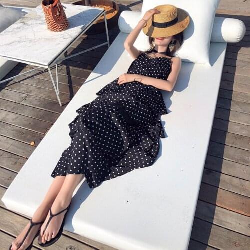 Beach Skirt Womens Seaside Holiday Phuket Podian Skirt Slim Open Back Dress