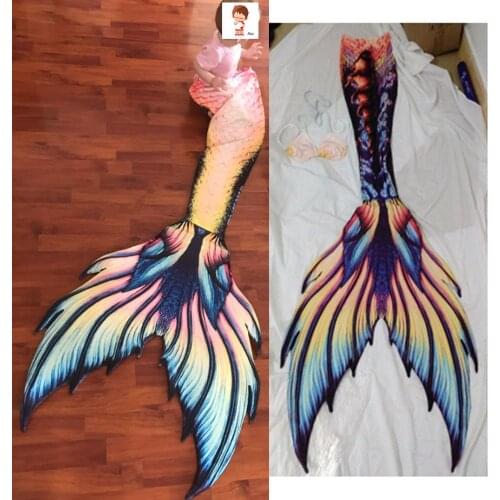 Customized Mermaid Tail for Swimming Swimsuit Tail With Monofin For Women Adult Cosplay Costume Kids Girls Mermaid Swimsuit Tail