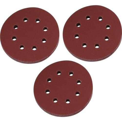 30X 5inch 125mm 8 Hole 240 Grit Sand Sanding Disc Paper Random Orbit Hook And Loop
