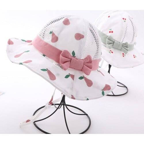 Summer New Sun Hat Lovely Cartoon Baby Breathable Mesh Beach Bucket Cap Children Protection Fisherman Hats for Little Kids