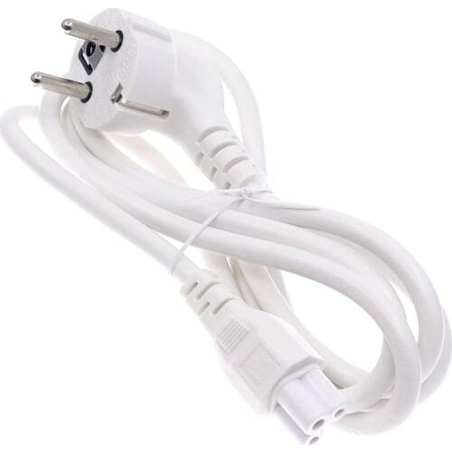 EU Europea Power Cord Schuko CEE 2 prong to IEC C5 Cloverleaf Power Supply Lead Cable for Notebook Laptop AC Adapters 1M