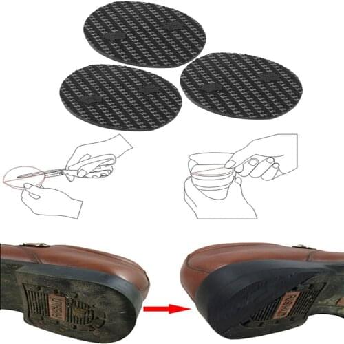 3 Pair Heel Plates Shoe Heel Taps Tips Sole Heel Repair Pad Replacement Anti Slip DIY Thicken Rubber Outsole Heel Soft Repair