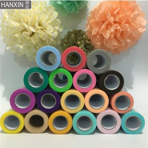 HANXIN Tulle Roll 6 Inch 25 Yards 22 Meters Wedding Birthday Party Decoration DIY Tulle Fabric Events Supplies Cloth