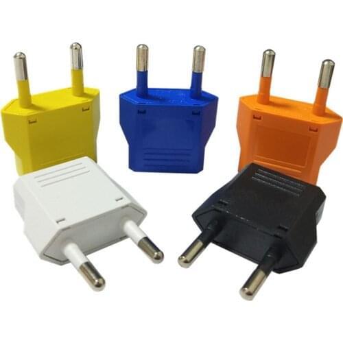 Universal 6A Euro AU US to EU Power Plug Adapter European Italy Switzerland Travel Adaptor Plug White Black Yellow Blue Orange
