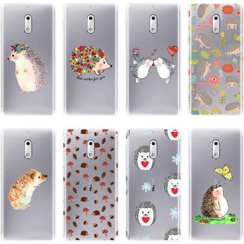 Back Cover For Nokia X6 7 Plus Silicone Soft Kawaii Hedgehog Heart Love Cute Flower Animal Phone Case For Nokia 1 2 3 5 6 8 Case