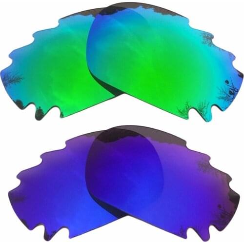 Green Mirrored&Purple Mirrored Polarized Replacement Lenses for Jawbone Vented Racing Jacket Frame 100% UVA & UVB