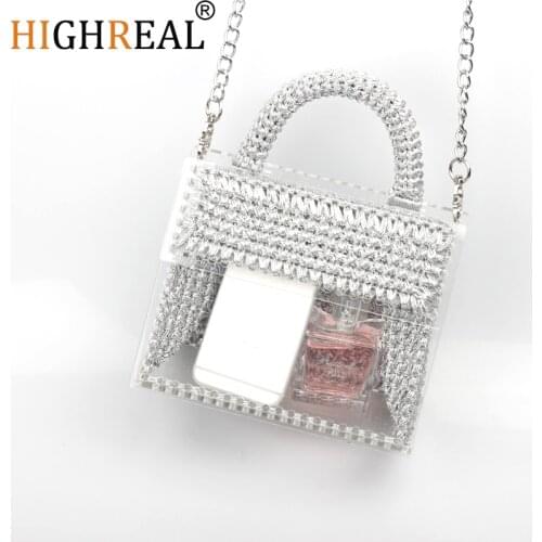 Women Acrylic Clear Purse Cute Transparent Crossbody Bag Party Handbag 2020 New Summer Bag Chain Shoulder Bag