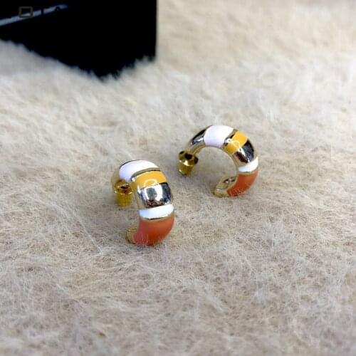 F.J4Z Earrings for Women 2021 Trend Enamel Open C Statement Hoop Earring Lady Jewelry Gifts boucle d’oreille femme