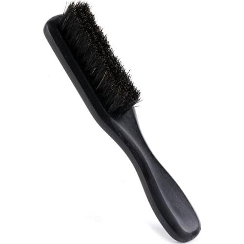 Customize Logo-Black Color Wood Handle Boar Bristle Brush For Men Beard Care Makeup Grooming