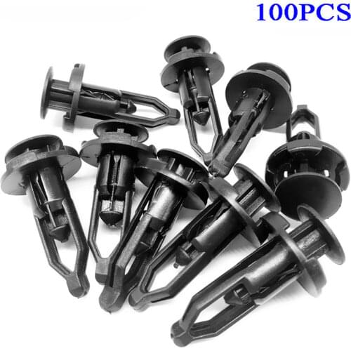 Push-type Fastener Clips 100pcs Accessory Black Bumper Car Cover Decor