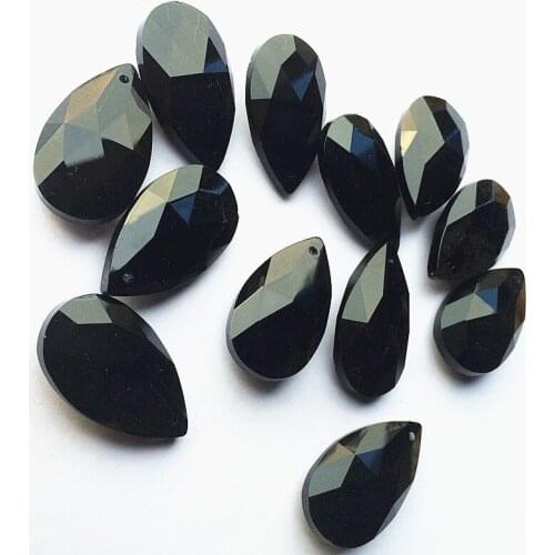 100pcs/lot 38*22mm Black Glass Crystal Prisms Pendants for Chandeliers Parts Lustres Rainbow Lighting Hanging Drops decoration
