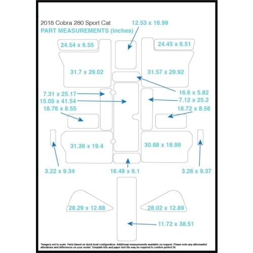 2018 Cobra 280 Sport Cat Cockpit Pad Boat EVA Teak Decking 1/4" 6mm