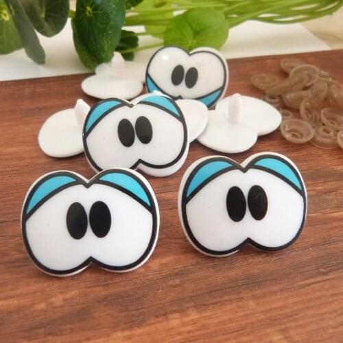28x38mm new cute print eyes plastic safety animal toy cartoon eyes & soft washer for diy doll findings-20pcs-50pcs-100pcs option